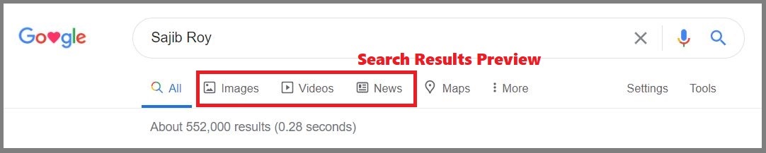 Google Search Result Preview